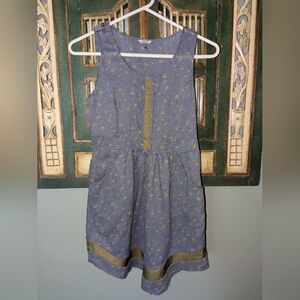 EUC Fossil Blue Green Floral Dress - Size XS